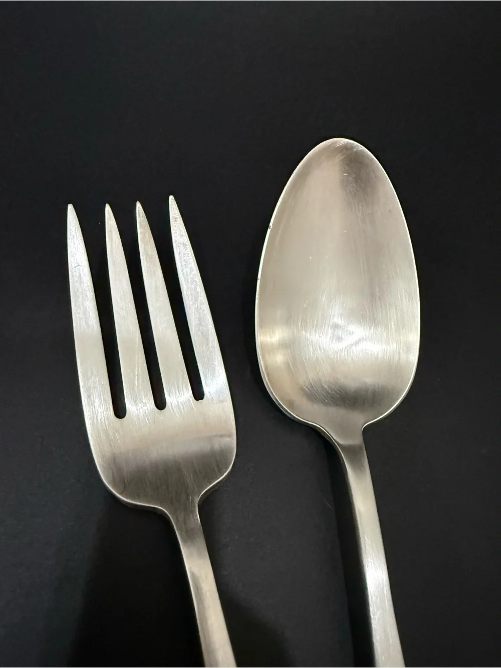 Vintage GORHAM Sterling Silver Gothic Monogram W 8” Serving Fork & Spoon 156g.